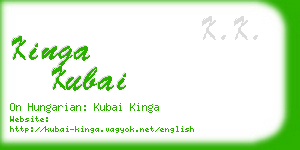 kinga kubai business card